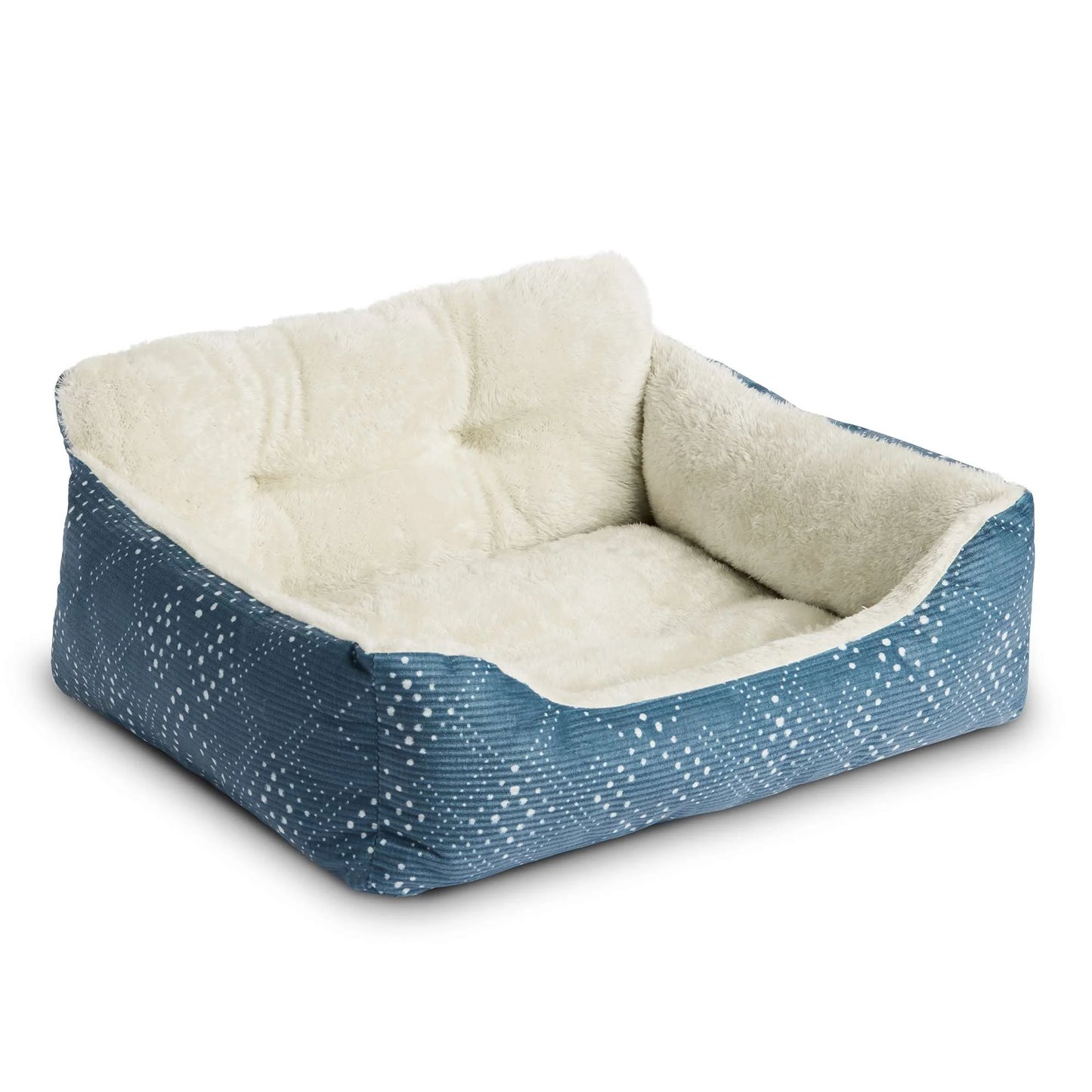 Puppy Dog Bed, Plush Bolster Dog for Small Dogs, Small, 21" X 17", Pink